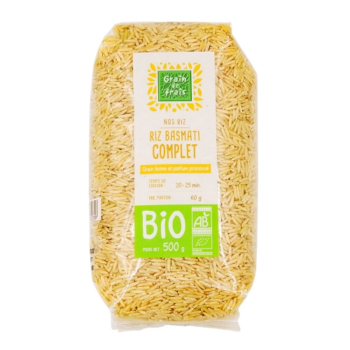 Grossiste Riz basmati complet BIO paquet 500g CT 15 x 500 gr prix en gros