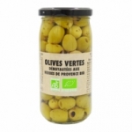 Olives vertes dénoyautées aux herbes BIO pne 160g  Carton de 12 bocaux 37cl