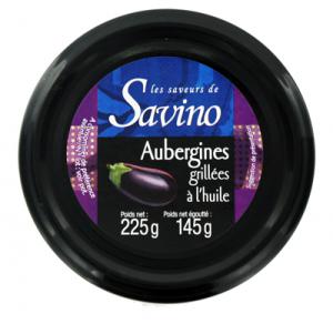 Aubergines grillées à l'huile pot 225g Savino  Carton de 12  pots X 225