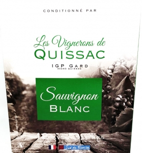Vin Blanc Sauvignon IGP Gard BIB 3L  Colis de 4 BIB