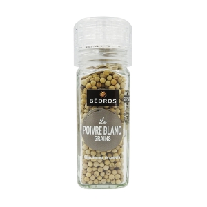 Poivre blanc en grains moulin 54g Bédros  CT 10 MOULINS / CT 10