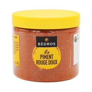 Piment rouge doux pot 90g Bédros  Carton de 12 x 90 gr