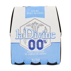 Bières sans alcool La Divine pack 6x25cl  COLIS DE 4 PACKS DE 6