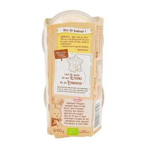 Bols riz au lait vanille BIO 2x100g BABYBIO  CT DE 6 LOT DE 2x100G