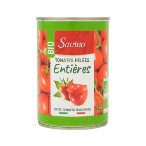 Tomates entières pelées BIO 240g SAVINO  CT DE 12 BTE