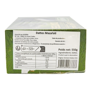 Dattes mazafati barari barquette 550g UAE 2024  Cartons de 12 * 550gr