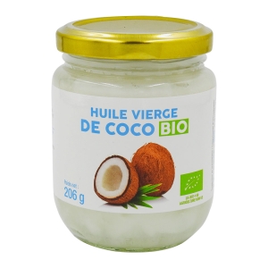 Huile vierge de coco BIO pot 225ml  Carton de 6 pots