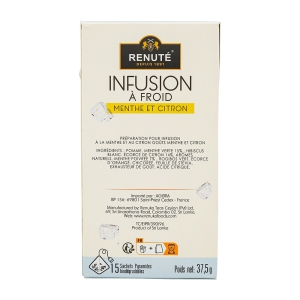 Infusion froide menthe citron 20 sachets  CARTON DE 20 SACHETS