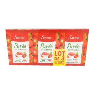 Purée de tomates lot 3x200g  CT DE 8 LOT DE 3x200G