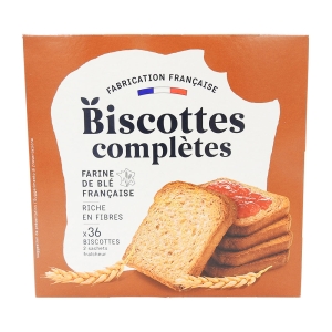 Biscottes complètes paquet 300g  CT DE 12 PQT