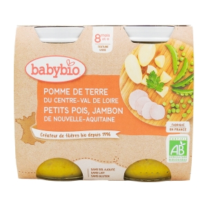 Pots légumes et jambon BIO 2x200g BABYBIO  CT DE 6 LOT DE 2X200G