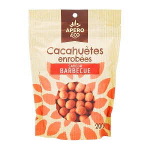 Arachide enrobées saveur barbecue doypack 200g  CARTON DE 24 x 200 GR