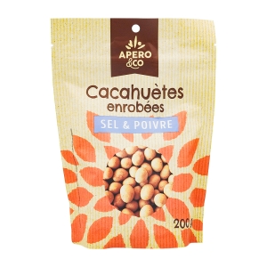 Arachide enrobées saveur sel &  poivre doypack 200g CARTON DE 24 x 200 GR