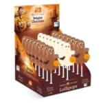 Sucettes chocolat lait &<br> blanc 25g display de 24