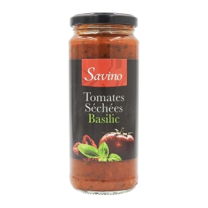 Sauce tomates séchées et basilic pot 340g Savino  CTN DE 6 POTS