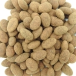 Amandes enrobées chocolat au lait poudrées cacao<br>