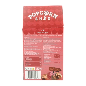 Pop-corn caramel framboise saveur chocolat pqt 80g  CT DE 10 PQT 