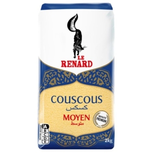 Couscous moyen paquet 2kg Le Renard   Carton de 6 x 2 kg